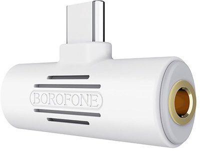 Borofone BV8 2-in-1 audio converter for USB-C to USB-C & 3.5mm jack White F_135554 фото