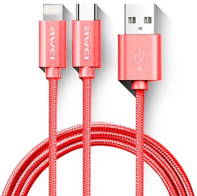 AWEI CL-984 2in1 cable 1m Red F_112671 фото