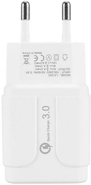 Fonus LZ-023 Adaptive Fast USB Home Wall Charger QC3.0 White F_135882 фото