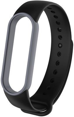 UWatch Replacement Silicone Band For Xiaomi Mi Band 5/6 Black/Grey Frame F_126667 фото